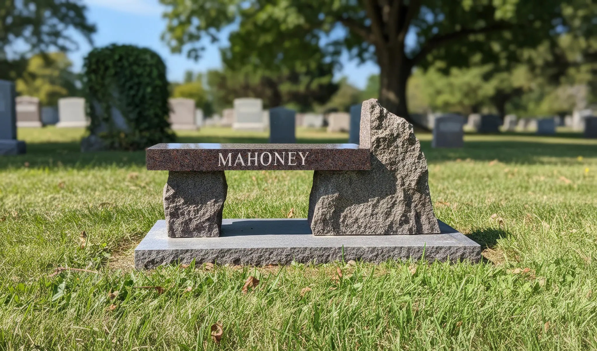 Granite memorial bench example
