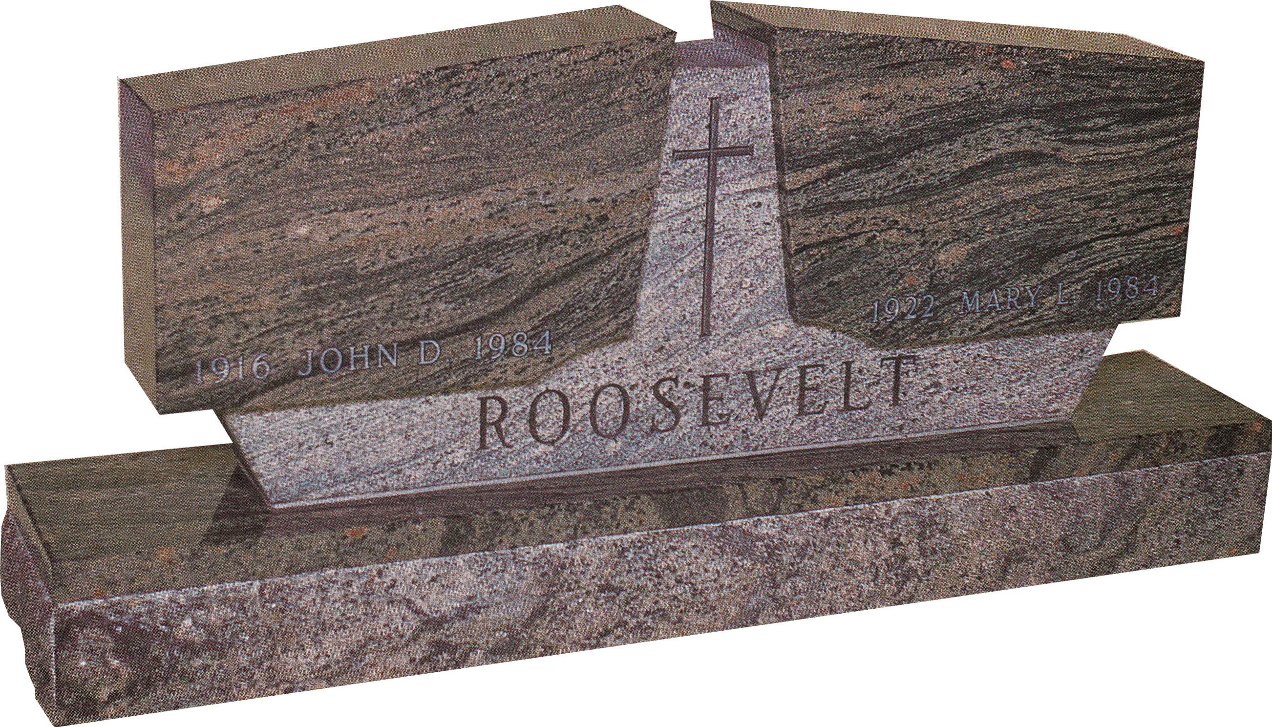 Example of an upright granite monument
